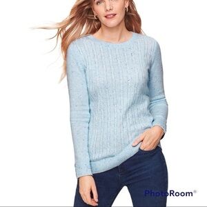 Talbots Light Blue Cable Knit Sweater